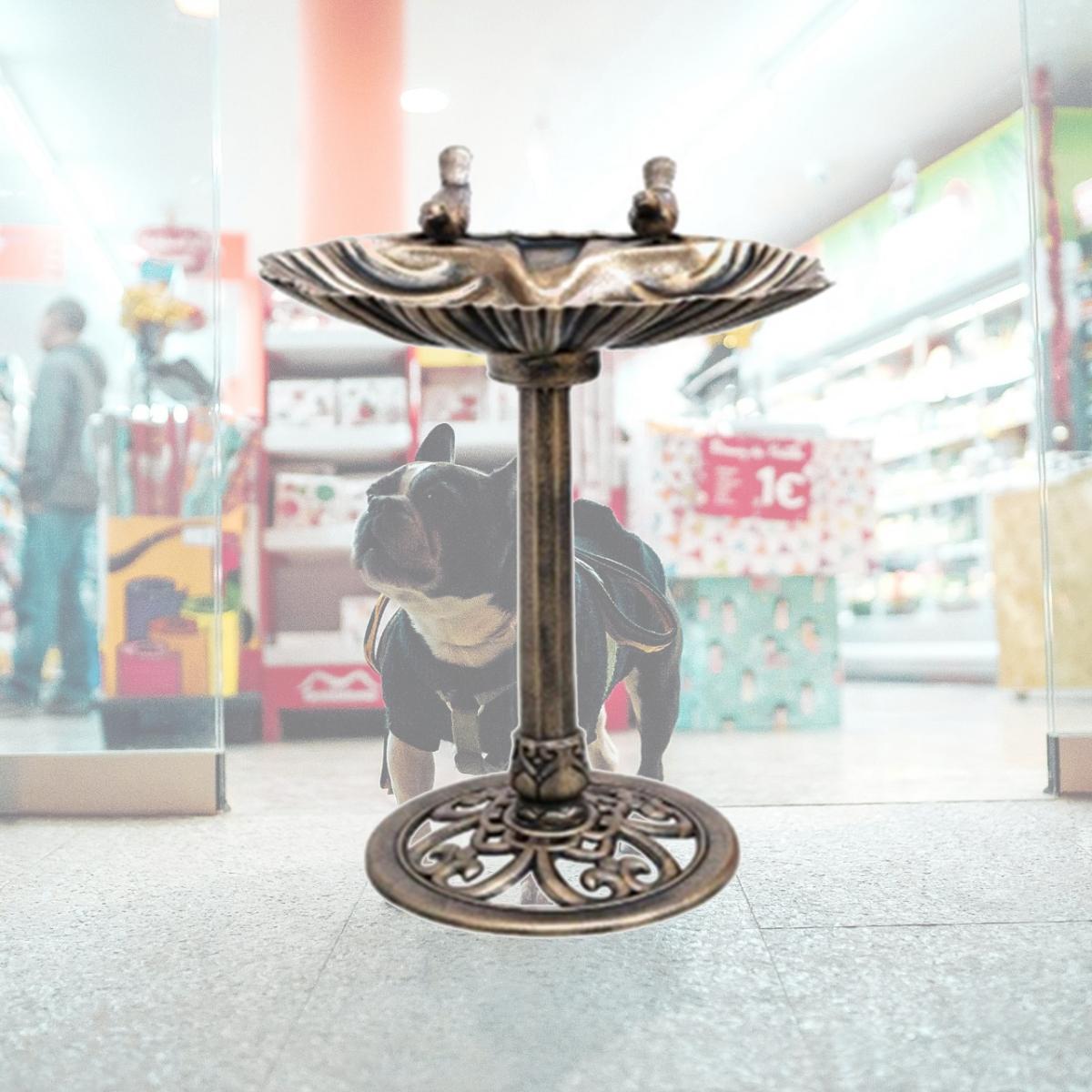 Picture of Alpine Corp TIZ122 13 Dia. x 30 H in. Bronze Antique Shell Bird Bath