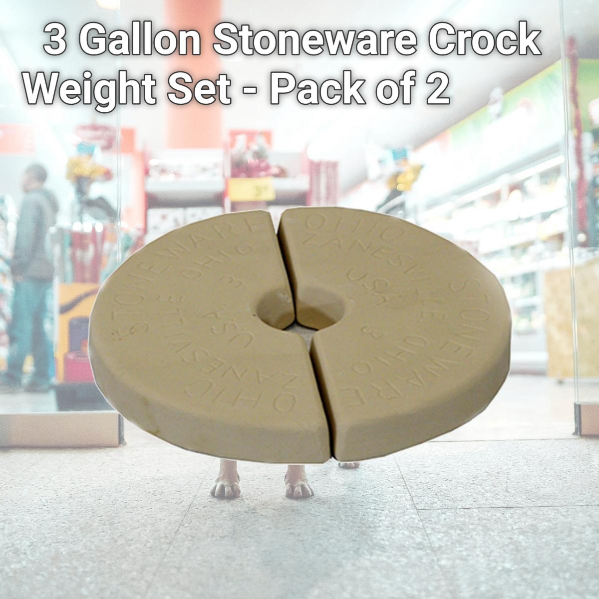 Picture of True Value 209363 3 Gallon Stoneware Crock Weight Set - Pack of 2