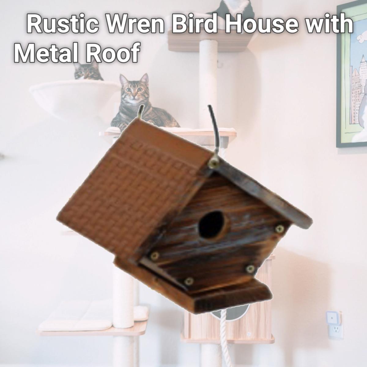 Picture of True Value 208965 Rustic Wren Bird House with Metal Roof