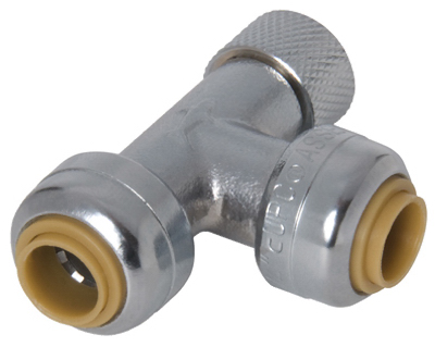 147237 0.75 x 0.75 x 0.37 in. Stop Valve Pipe Tee Adapter
