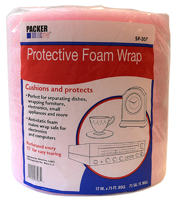 12 in. x 75 ft. Protective Foam Wrap, Pink