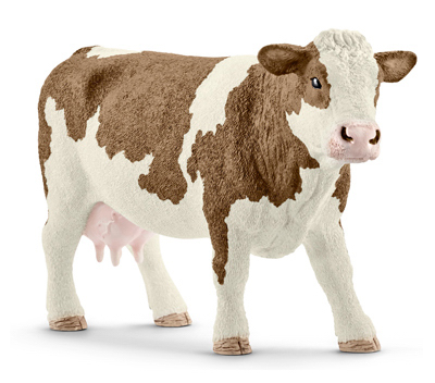 Picture of Schleich North America 216407 Simmental Cow Toy Figure - Brown & White