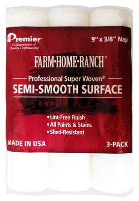 Premier Paint Roller-Z-Pro 217898 9 x 0.37 in. Farm & Ranch Professional Roller Cover - Pack of 3