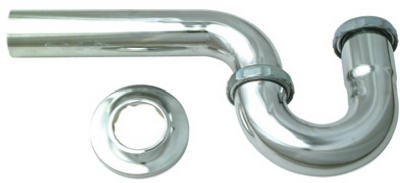1.25 in. Master Plumber Chrome Lavatory Wall Drain P Trap