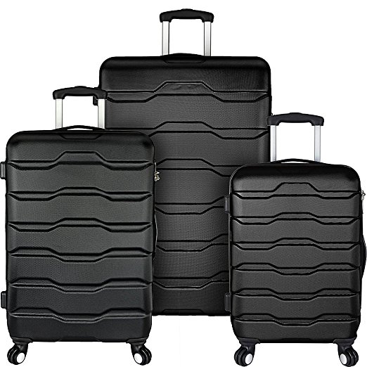 Picture of Travelers Choice EL09075K Elite Luggage Omni 3-Piece Hardside Spinner Luggage Set, Black