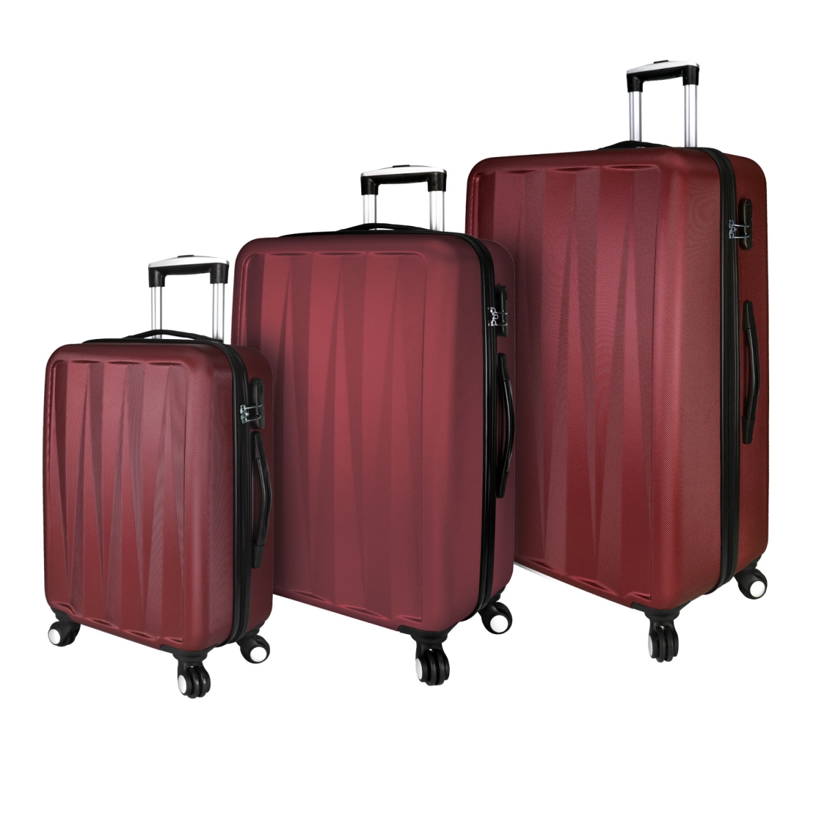 Picture of Elite Luggage EL09078R Verdugo Hardside 3 Piece Spinner Luggage Set, Red