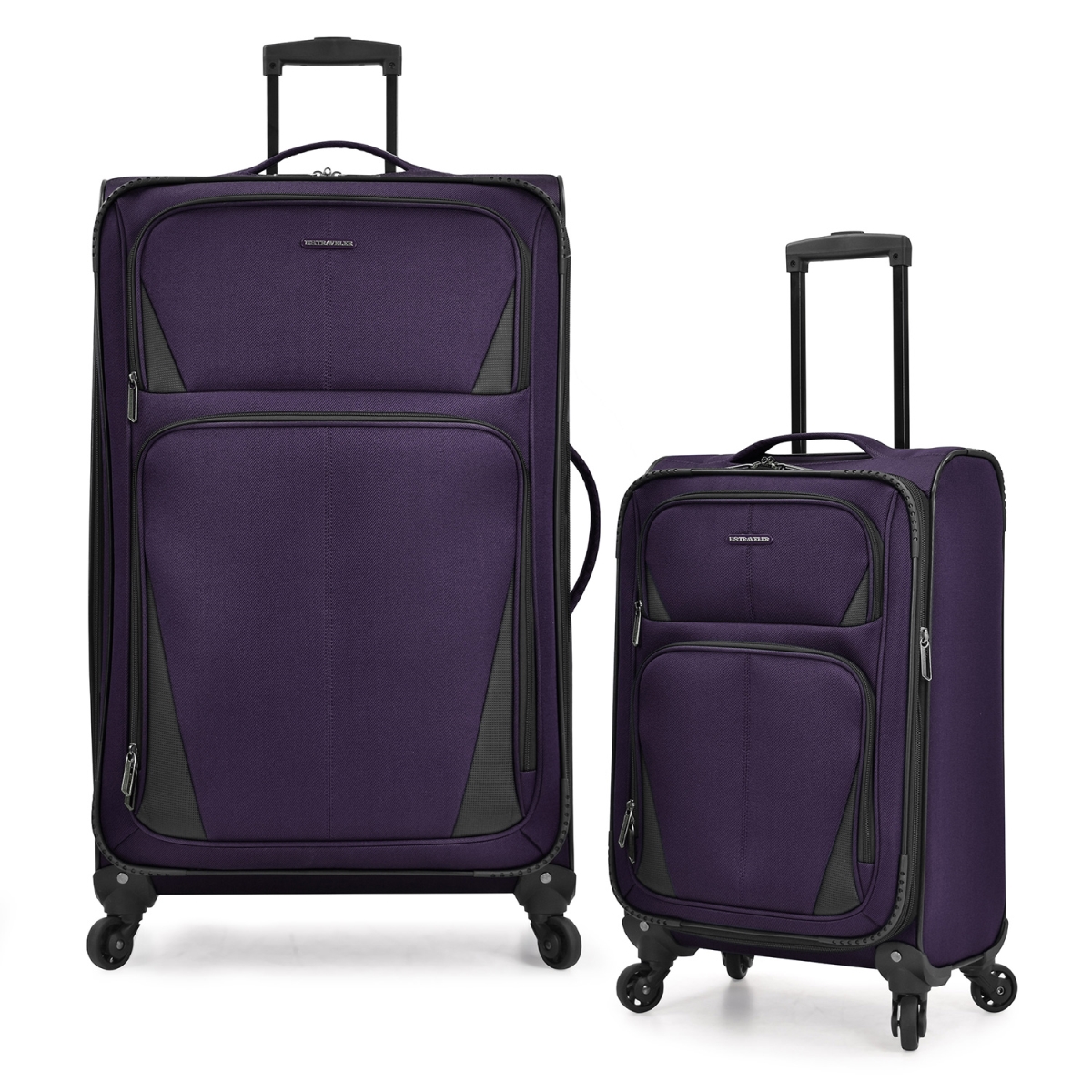 22 & 30 in. Aviron Bay Expandable Softside Luggage Set with Spinner Wheels - Purple - 2 Piece