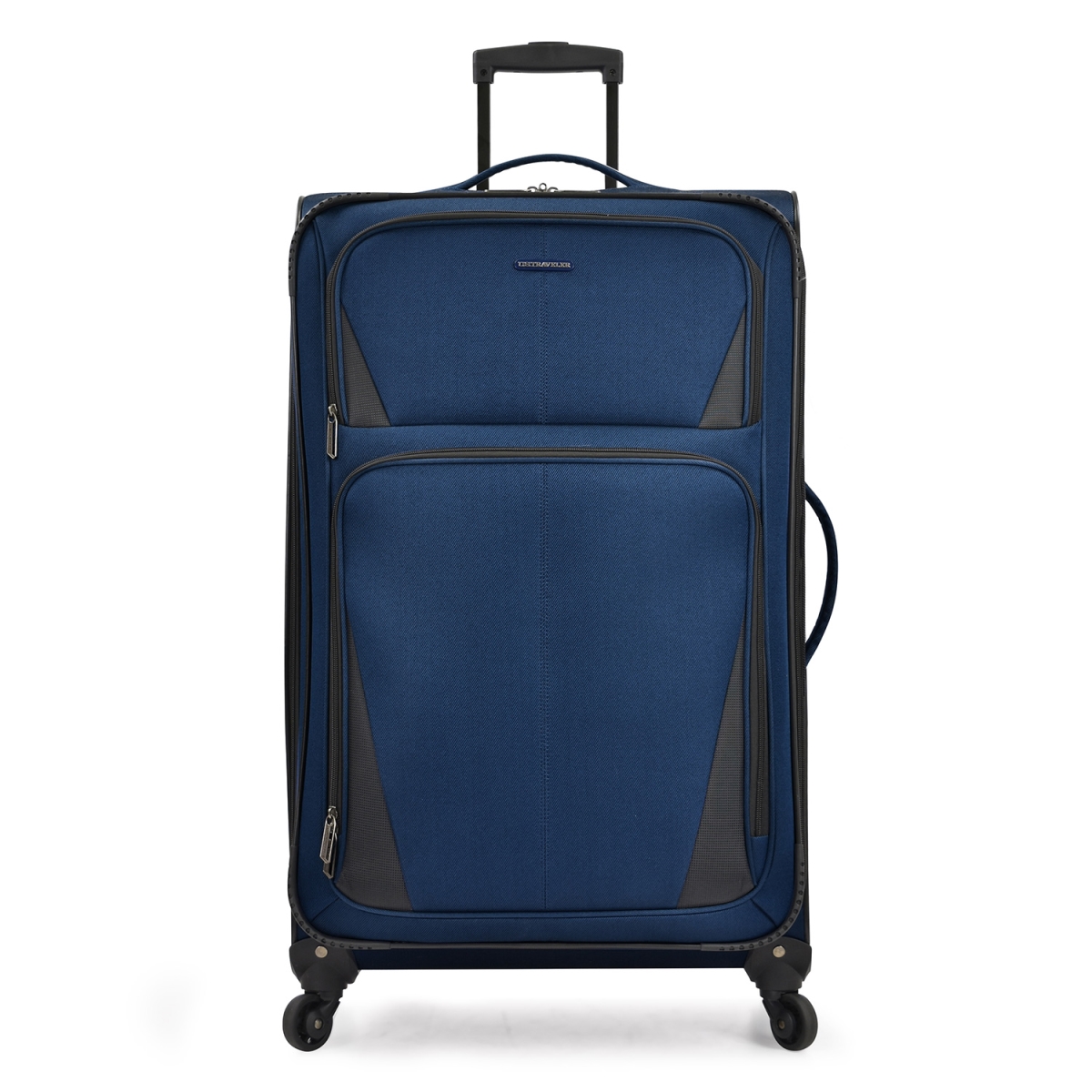 Picture of U.S Traveler US08125N31 31 in. Checked Large Aviron Bay Expandable Softside Luggage with Spinner Wheels&#44; Navy