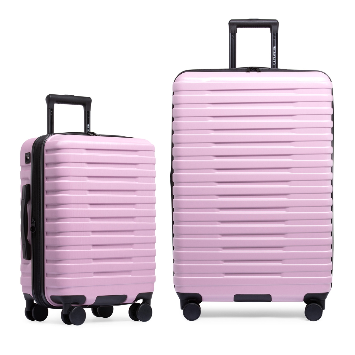 Picture of U.S Traveler US09181L2 22 & 30 in. Boren Hardside Rugged Spinner Luggage Set with USB Port&#44; Lavender - 2 Piece