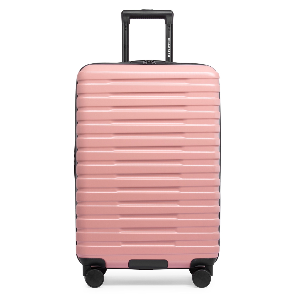 US09181R26 26 in. Checked Medium Boren Hardside Rugged Spinner Luggage, Rose Pink