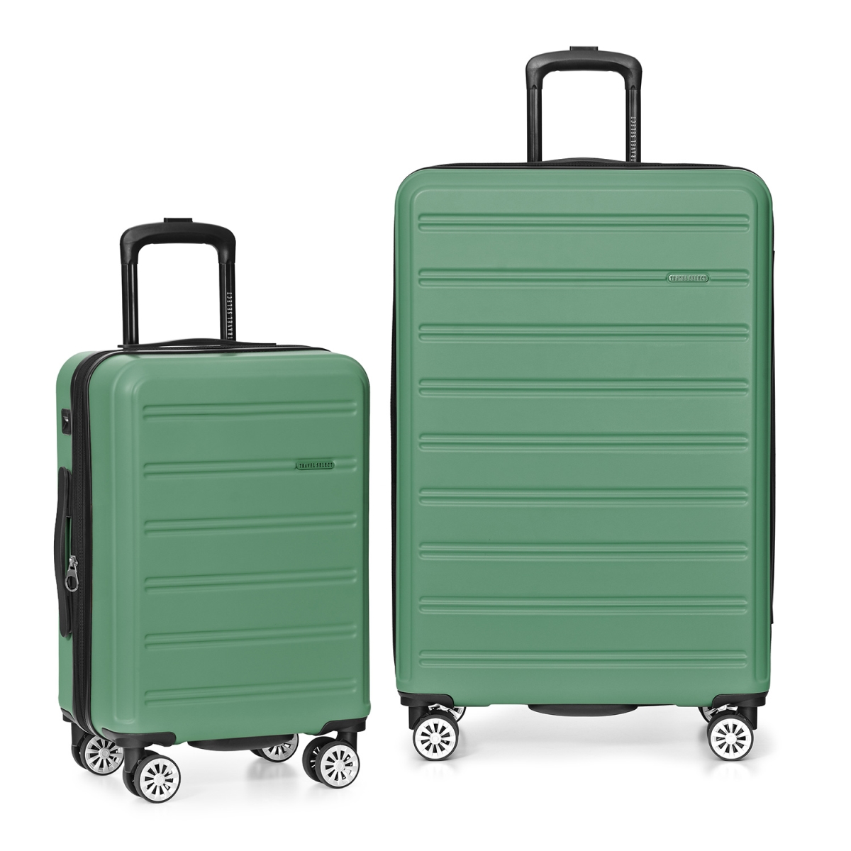 TS09203E2 21 & 30 in. Snowcreek Hardside Expandable Spinner Luggage Set with USB Port, Green - 2 Piece