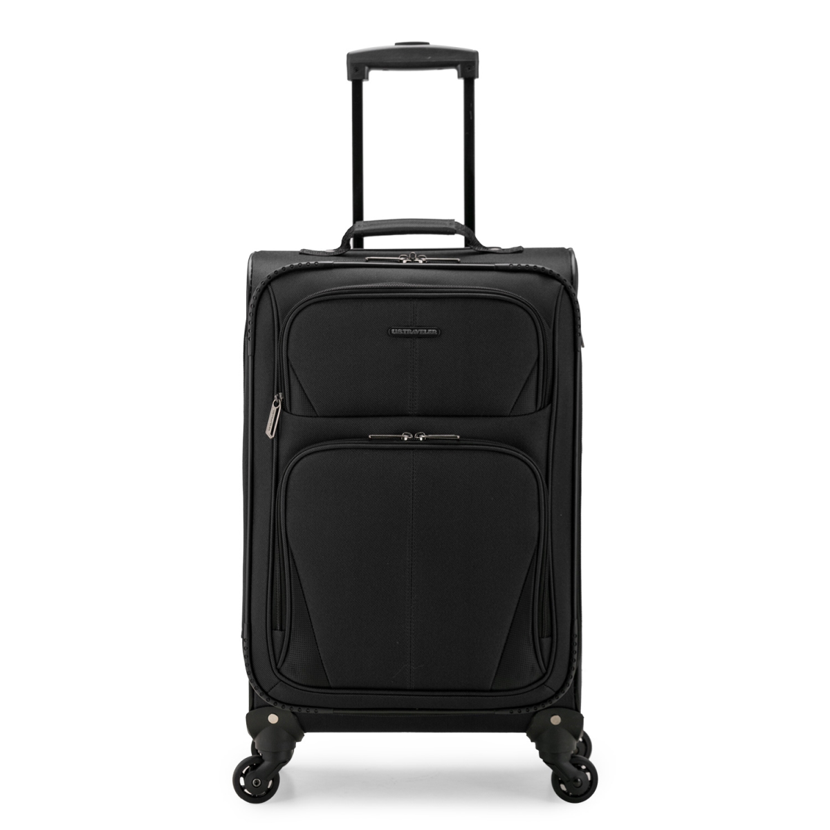 US08136K Forest Expandable Spinner Luggage Set with Packing Cubes, Black - 8 Piece
