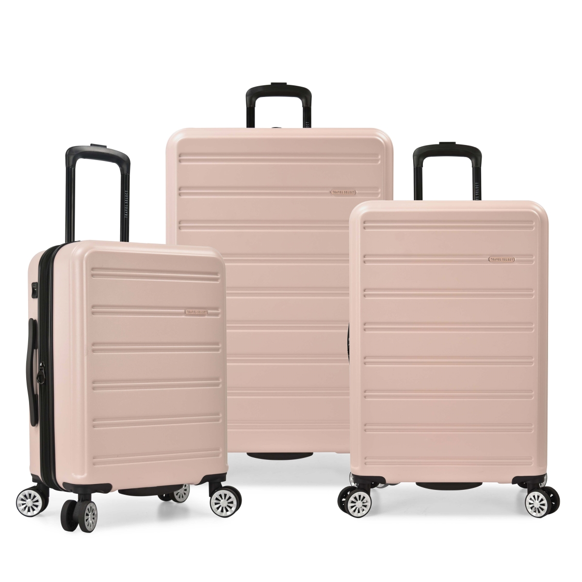 TS09203P 21, 26 & 30 in. Snowcreek Hardside Expandable Spinner Luggage Set with USB Port - Pink - 3 Piece