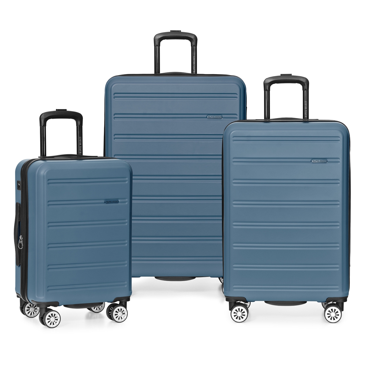 TS09203N 21, 26 & 30 in. Snowcreek Hardside Expandable Spinner Luggage Set with USB Port - Navy - 3 Piece