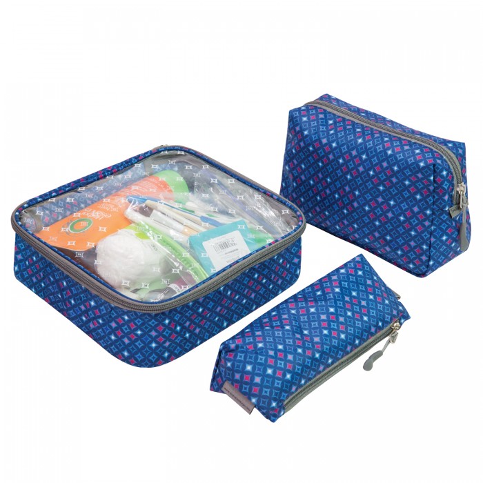 Picture of Travelon 43066-36W Toiletry Packing Set&#44; 3 Piece - Diamond Sparkle & Charcoal