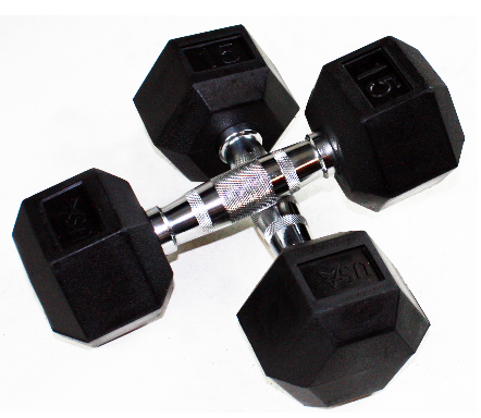 Troy Barbell HD-003R 3 lbs 6-Sided Rubber Hex Dumbbell, Black