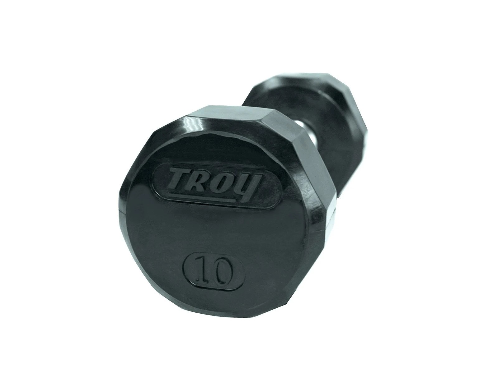 Troy Barbell HD-010R 10 lbs 6-Sided Rubber Hex Dumbbell, Black