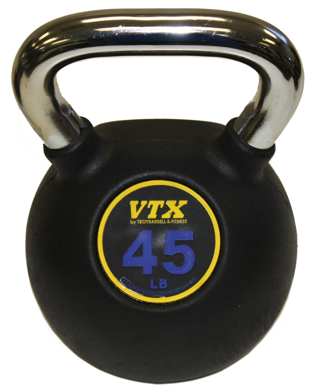 Troy Barbell CKB-045 45 lbs Rubber Club Kettlebell, Blue