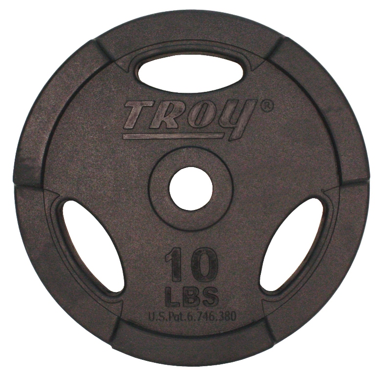 Troy Barbell GR-010RC 1 in. Interlocking Grip Workout Plate 10 lbs Rubber, Black