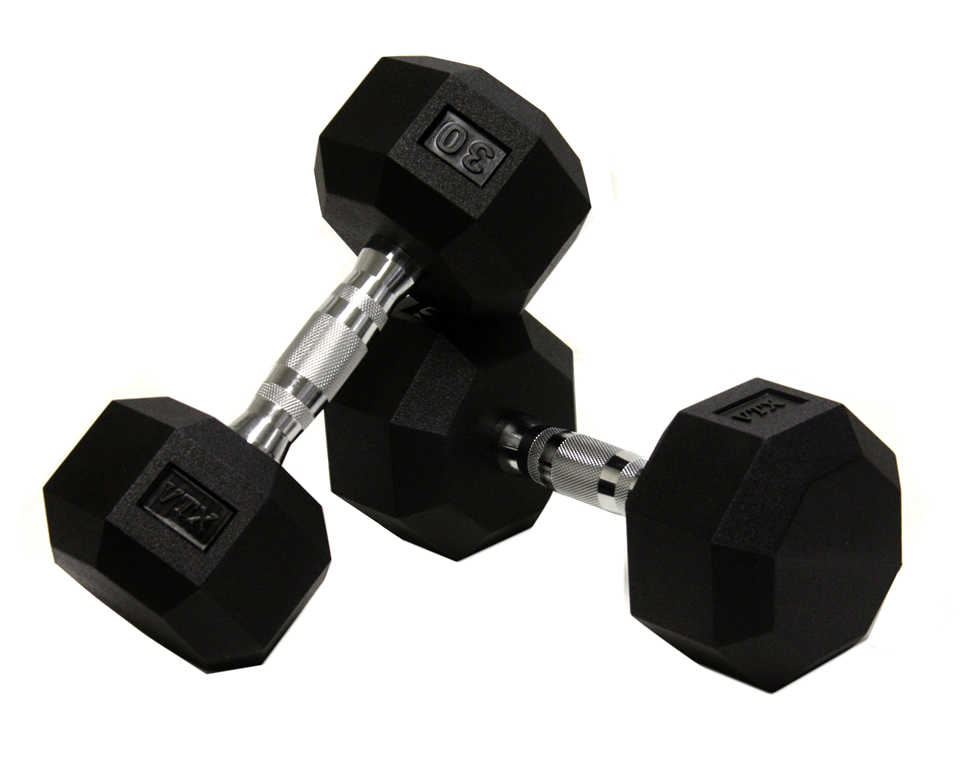 Troy Barbell SD-090U 90 lbs 8-Sided Urethane Dumbbell, Black