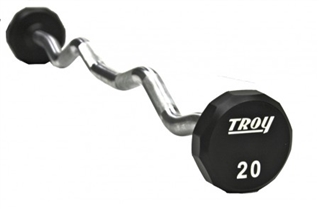 Troy Barbell TZB-070U 70 lbs Urethane 12 Sided Ez Curl Barbell