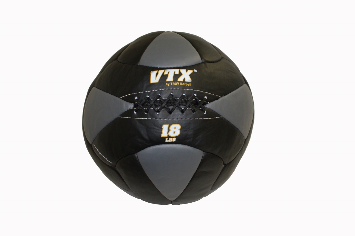 PWB-018 18 lbs Lader Wall Ball - Faux Leather - Black