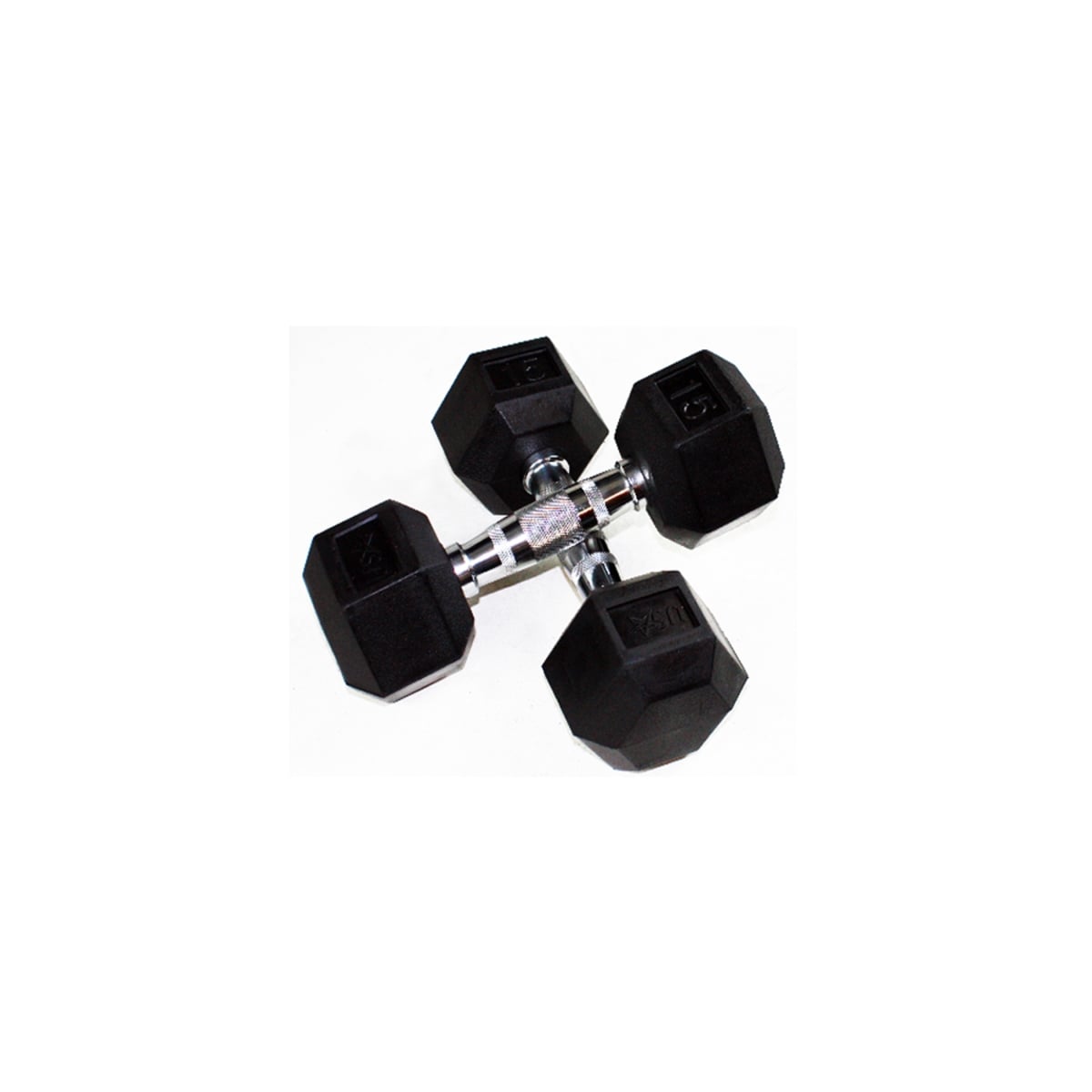 HD-080R 80 lbs Rubber Encased Hex Dumbbells - Steel