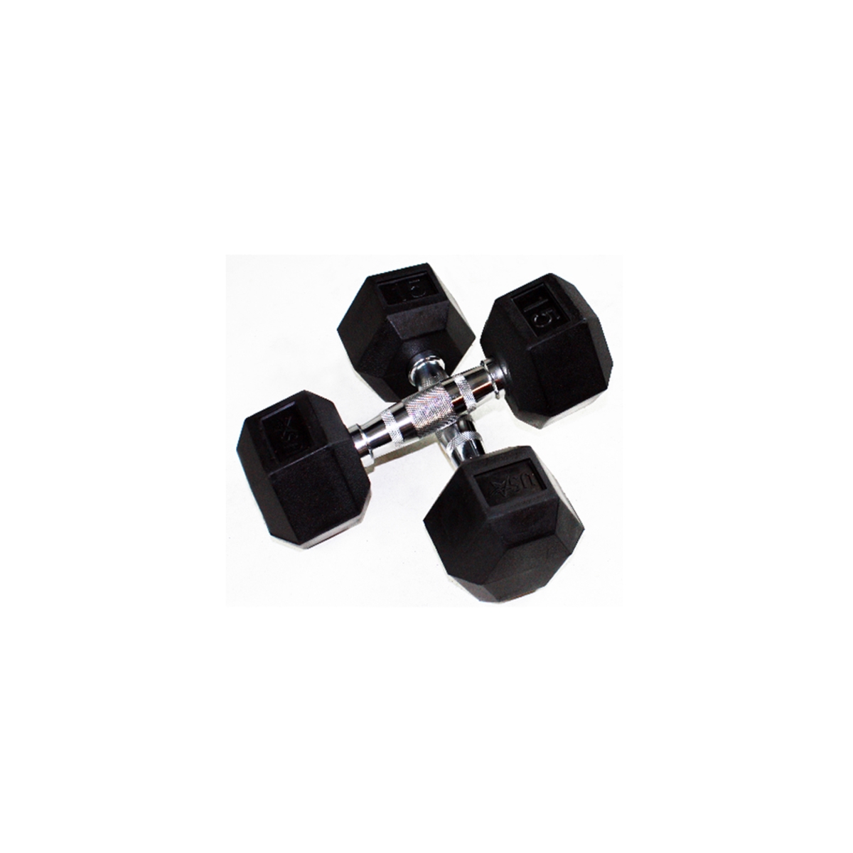 HD-085R 85 lbs Rubber Encased Hex Dumbbells - Steel