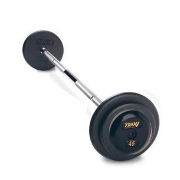 Troy PFB-070R 70 lbs Pro-Style Black Straight Barbell with Rubber End Caps