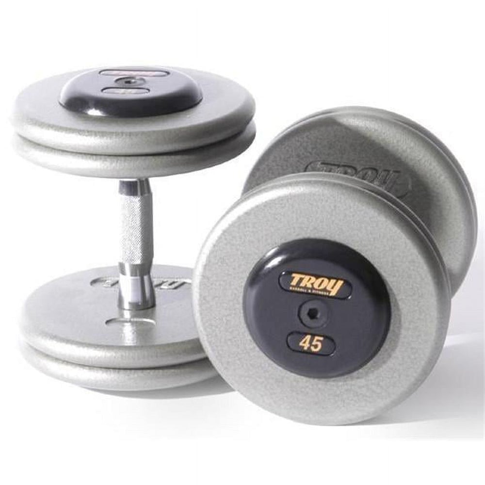 Troy HFDC-005 5 lbs Pro-Style Iron Dumbbell with 32 mm Contoured Handle & Rubber End Caps