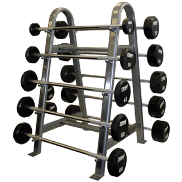 Troy COMMPAC-TSBU110 110 lbs 12-Sided Urethane Straight Barbell, Black
