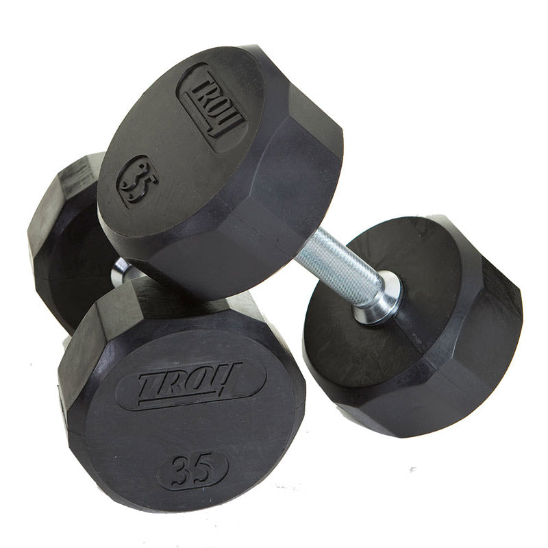 Troy TSD-055-075R 55-75 lbs 12 Sided Rubber Dumbbell