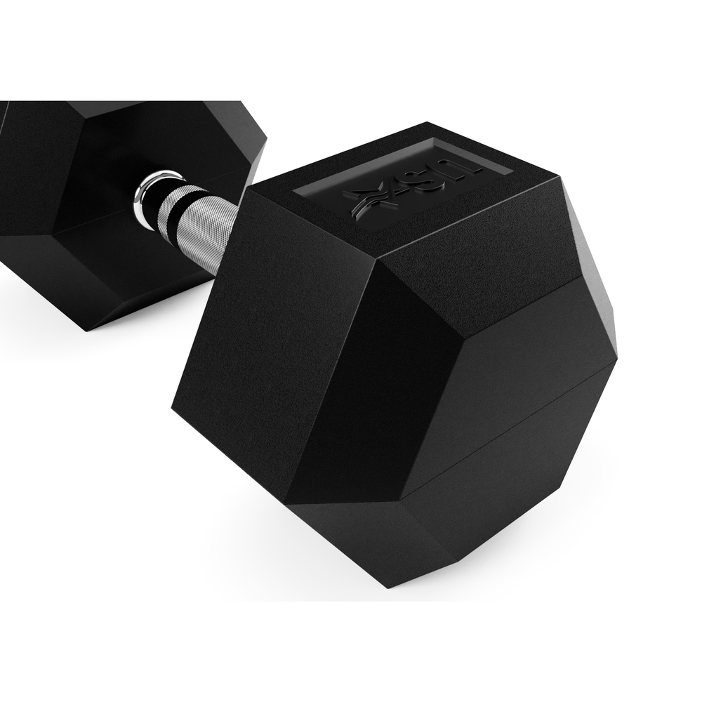HD-055-100R 55-100 lbs 6 Sided Hex Rubber Dumbbell
