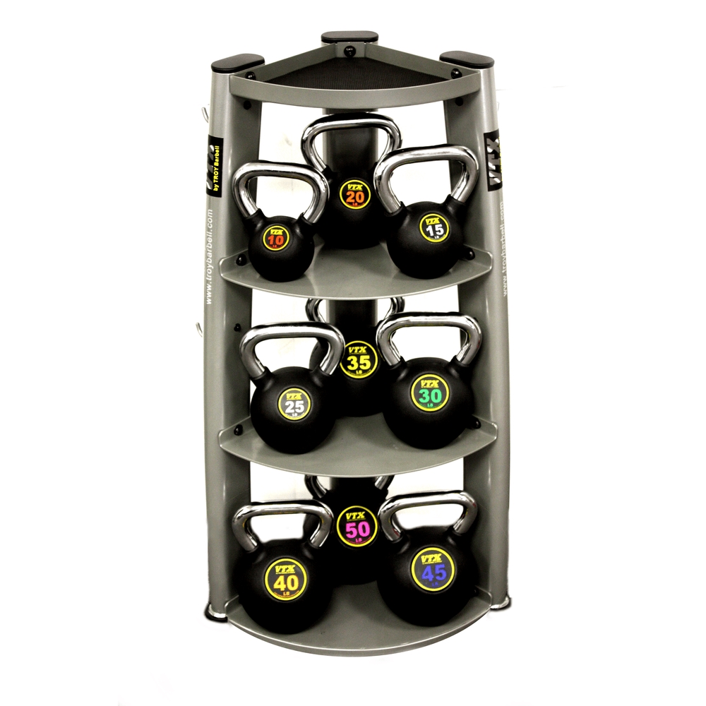 VTX CLUBPAC-CKB9 Rubber Club Kettlebell with Rack