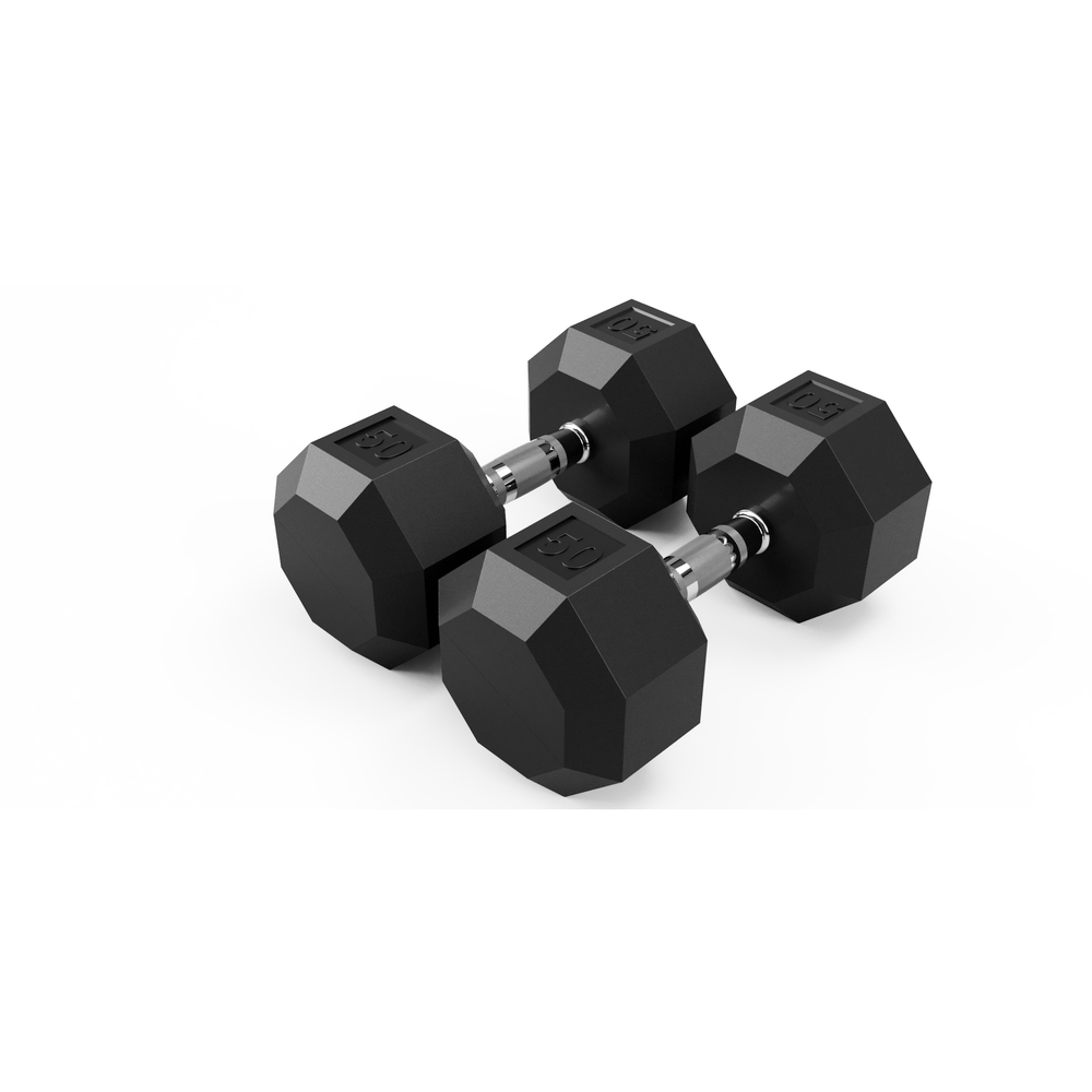 VTX SD-055-075R 75 lbs 8 Sided Rubber Dumbbell