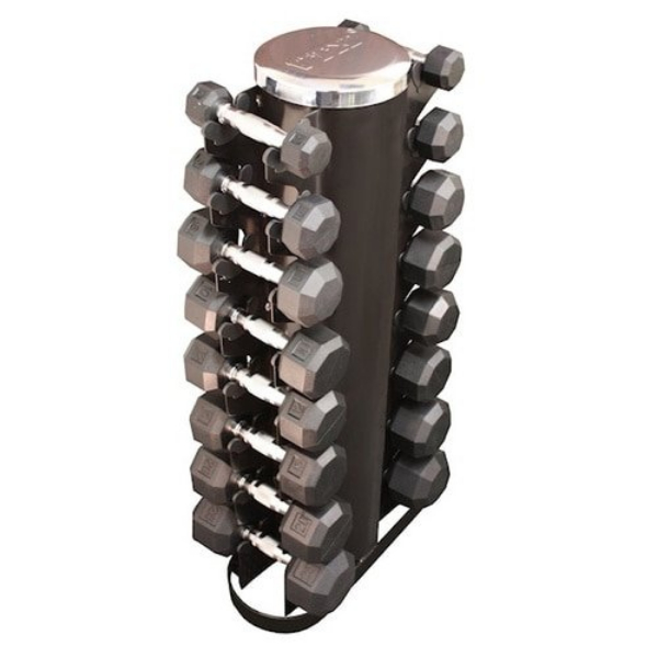 VTX VERTPAC-SDR25 3-25 lbs 2 Sided Vert Rack with 8 Pair Rubber Dumbbells