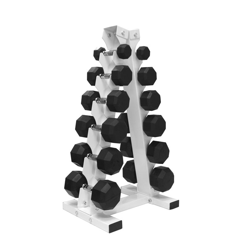 VTX VERTPAC-SDR30 5-30 lbs 8 Sided Rubber Dumbbell 1 Rack, Black