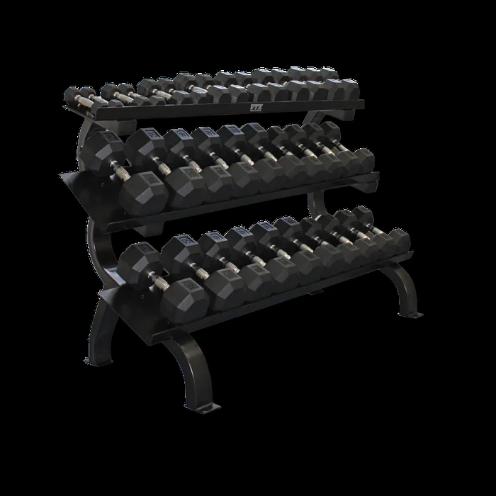 VTX VERTPAC-SDU75 75 lbs 8-Sided Urethane Dumbbell with 1 Rack, Black