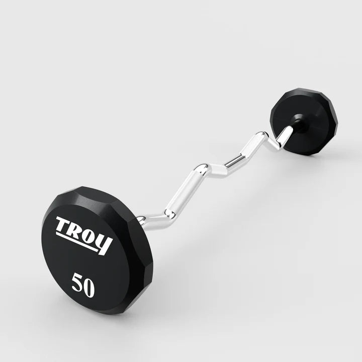 Troy TZB-110U 20-110 lbs 12-Sided Urethane Curl Barbell