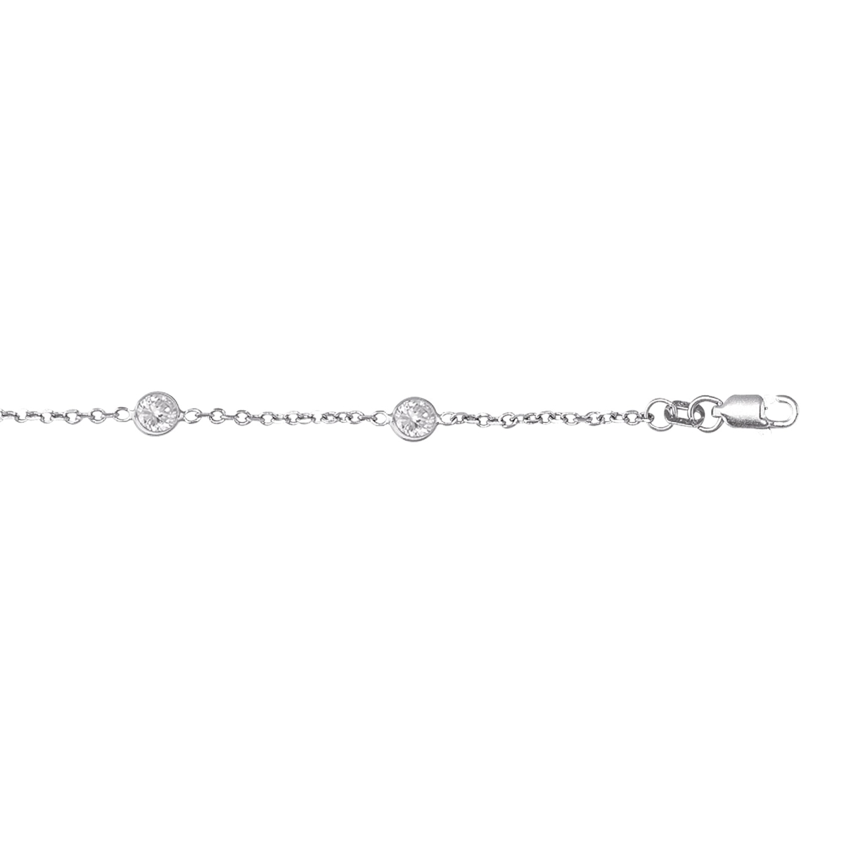 Picture of Royal Chain CS160-10 10 in. 14K White Gold Diamond Cut Textured Anklet with Lobster Clasp