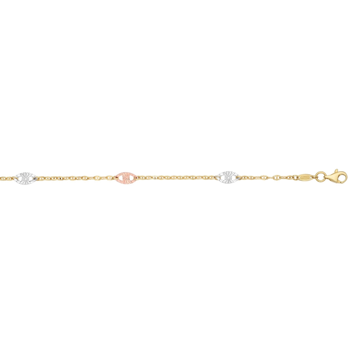 Picture of Royal Chain TCANK1444-10 10 in. 14K Tri Color Gold Polished Anklet with Lobster Clasp