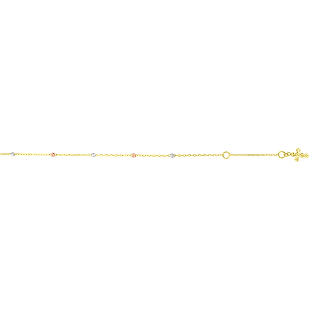 Picture of Royal Chain TCANK1995-10 10 in. 14K Tri Color Gold Polished Anklet with Spring Ring Clasp