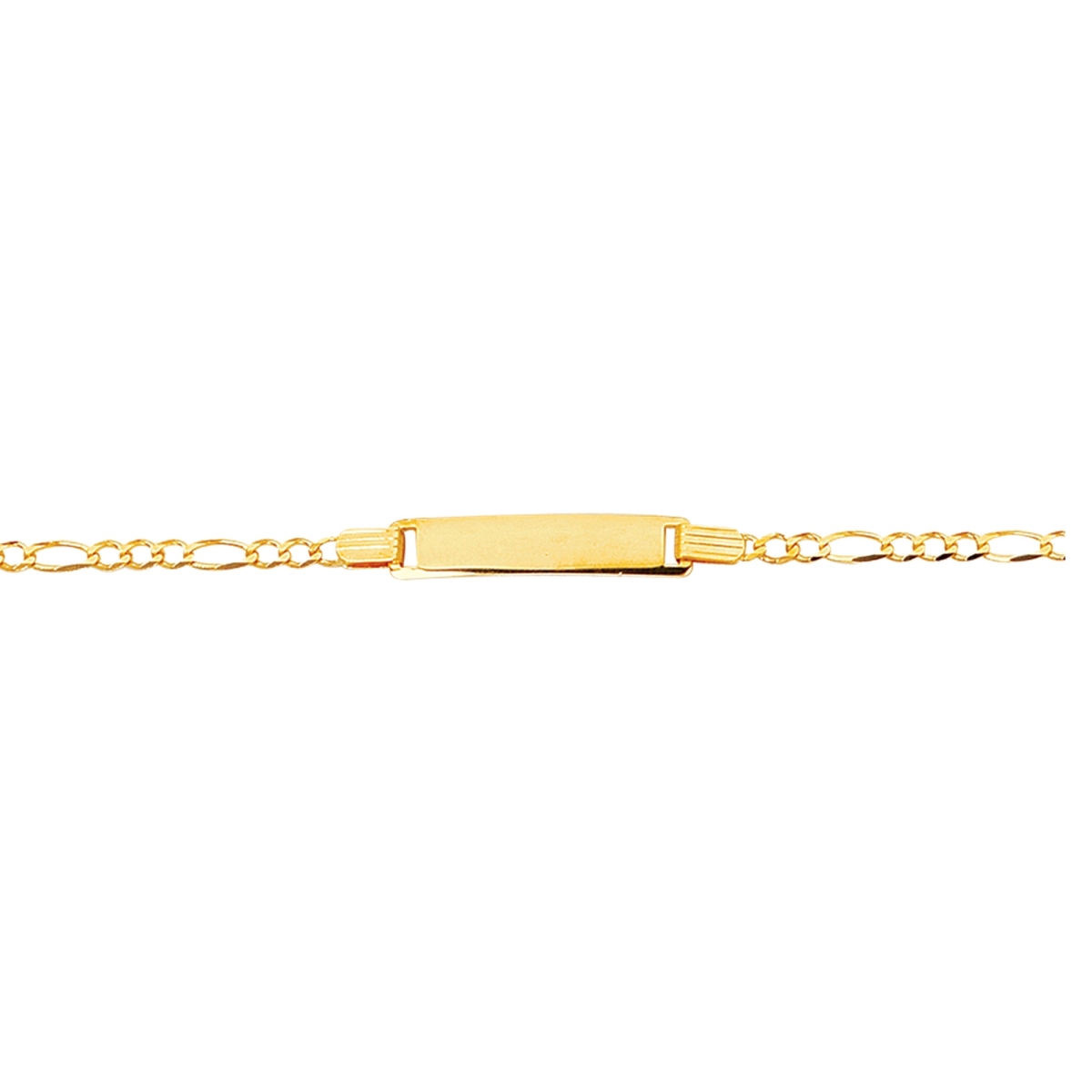 ID108-06 6 in. 14K Yellow Gold Diamond Cut Textured Baby Id Bracelet Chain with Lobster Clasp -  Royal Chain