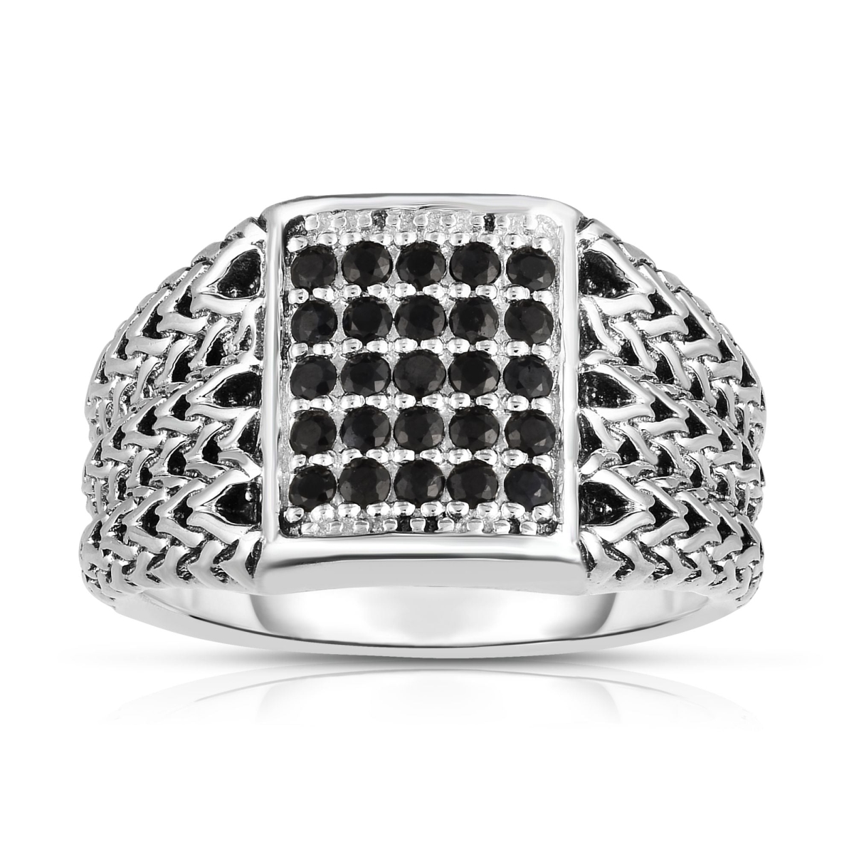 Picture of Royal Chain PGR6812-09 Sterling Silver Woven Signet Ring&#44; Size 9