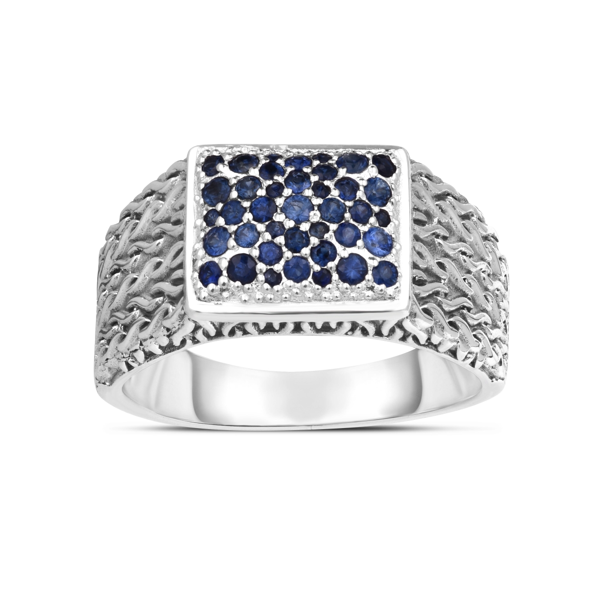 Picture of Royal Chain PGR7819-09 Sterling Silver Woven Ring with Natural Blue Sapphires&#44; Size 9