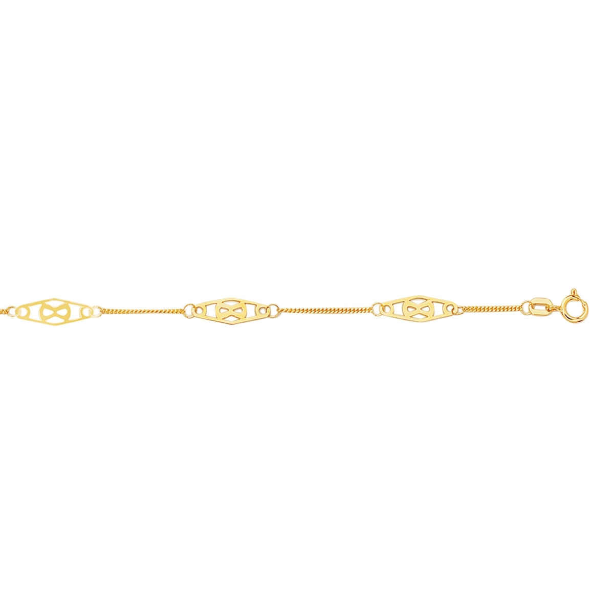 Picture of Royal Chain ANK138-10 10 in. 14K Yellow Gold Diamond Cut Textured Anklet with Spring Ring Clasp