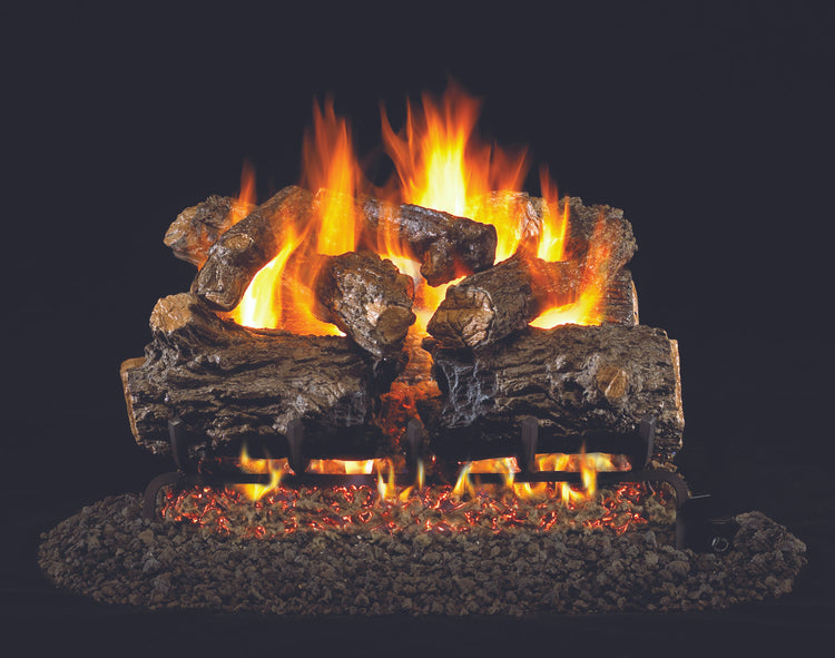 HCHR-30 30 in. Burnt Rustic Oak Vented Gas Logs