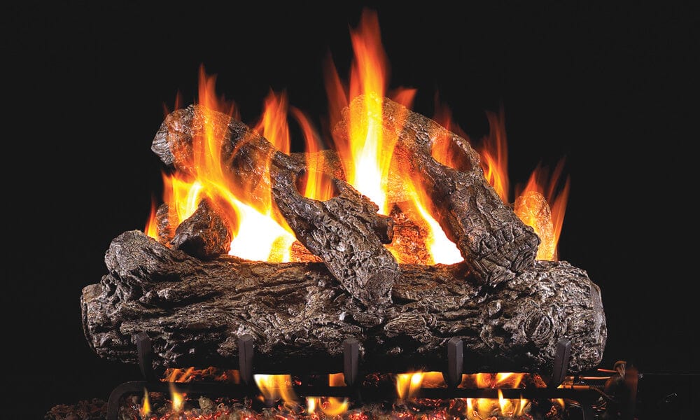 HR-18 18 in. Rustic Oak Vented Gas Log Set