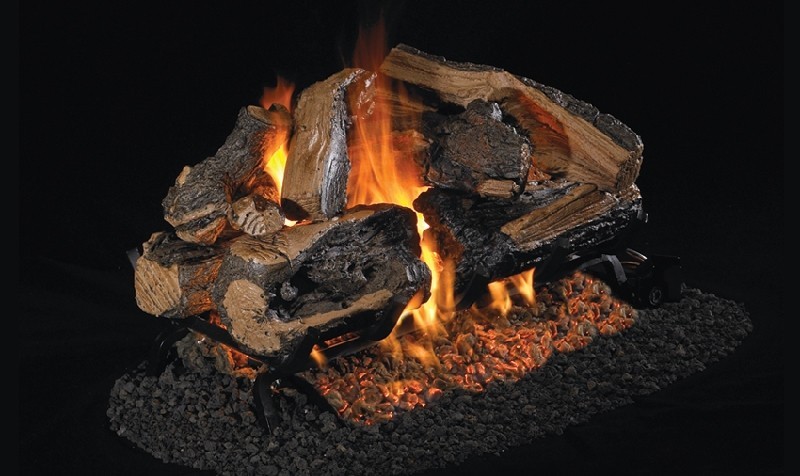 CHRRSO-2-18-20 18 in. Vented See-Thru Sets Series Charred Rugged Split Oak Gas Logs