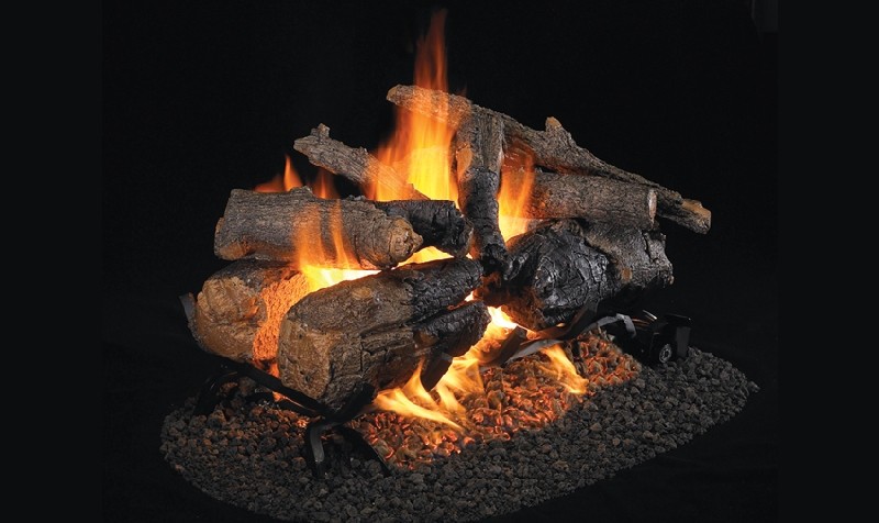 CHAO-2-18-20 18 in. Vented See-Thru Sets Series Charred American Oak Logs